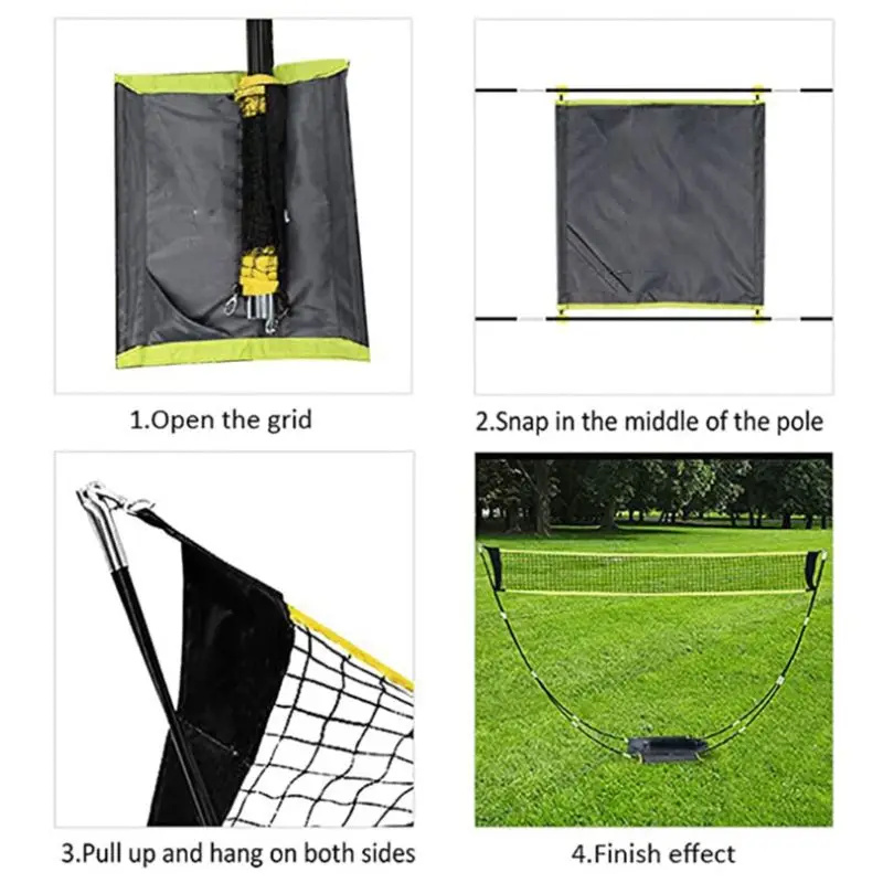 Badminton Set Garden - Conjunto de rede de badminton dobrável